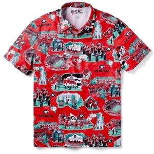 Reyn Spooner University Of Georgia Campus Hawaiian Performance Polo Shirt Large